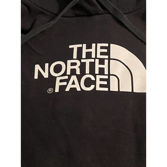 The North Face black hoodie Women's kangaroo pocket Size M Spell out - Picture 2 of 4